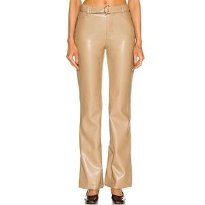 NEW NICHOLAS REVOLVE BEIGE VEGAN LEATHER PANTS